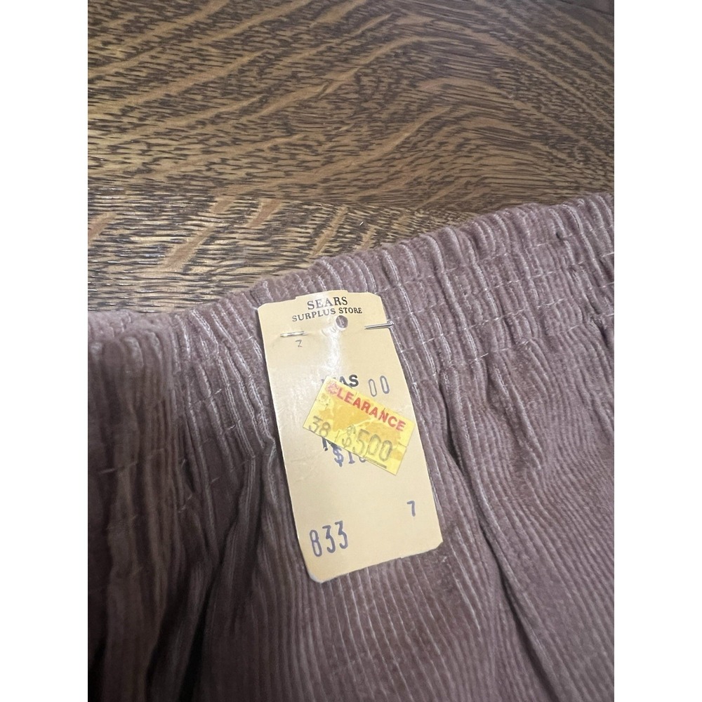 Vintage Sears Corduroy Pants Womens 14P Brown USA Made Elastic Waist Talon